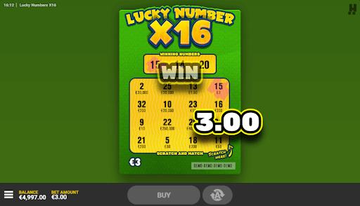 Lucky Number x16 Win